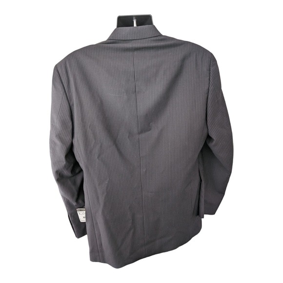 Claiborne 100% Wool Charcoal Pinstriped Suit Jacket Blazer 42 R New With Tags - Picture 12 of 13